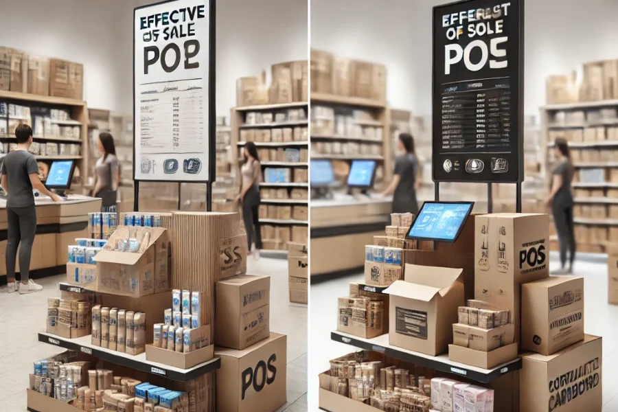 Position POS displays near the checkouts.